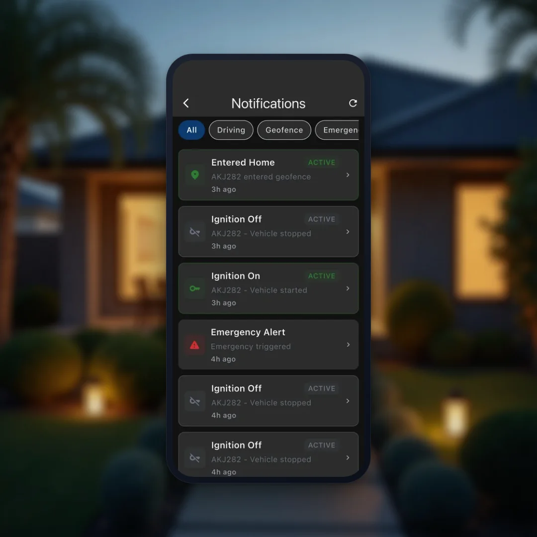 Guardian Assist notifications showing geofence and safe-zone alerts